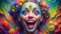 Unleash Your Inner Mad Scientist Surreal Face Morphing Stock Photo Featuring Hilarious and Distorted Expressions for