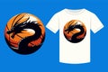 Minimalist dragon ball t-shirt design