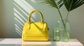 Unleash Your Inner Sunshine: The Perfect Yellow Handbag on a Tropical Table