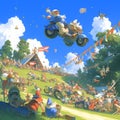 Unleash Your Thrill: The Garden Gnomes\' Motorbike Madness!