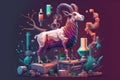 Scientific Goat: A Flat Vector Art Design Masterpiece