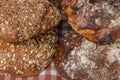 Unleavened bread with sunflower seeds and Black sliced bread