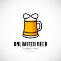 Unlimited Beer Vector Concept Symbol Icon or Logo