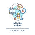 Unlimited markets concept icon