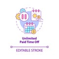 Unlimited paid time off concept icon