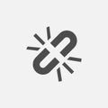 Unlink vector icon. Isolated broken link icon vector design