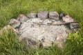 Unlit camp fireplace Royalty Free Stock Photo