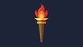 An unlit torch signifying the stoic belief in selfcontrol and the ability to resist temptation.. Vector illustration. Royalty Free Stock Photo