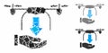 Unload drone hand Mosaic Icon of Humpy Parts