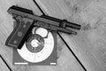 Unloaded air gun on target Royalty Free Stock Photo