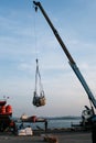 Unloading activities at port in batam