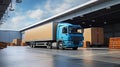 Unloading Cargo Truck at Warehouse Building for Smooth Operations. created with Generative AI Royalty Free Stock Photo