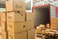 The unloading carton from container and carton damage from loading or transport process