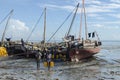 Unloading dhows Royalty Free Stock Photo