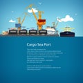 Unloading Oil from the Tanker and Text Royalty Free Stock Photo