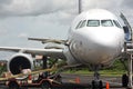 Unloading plane Royalty Free Stock Photo