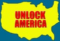 Unlock America due to Coronavirus total lockdown Royalty Free Stock Photo