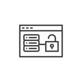 Unlock database hosting line icon