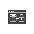 Unlock database hosting vector icon