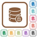 Unlock database simple icons