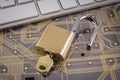 Cyber security with unlock key on circuit board