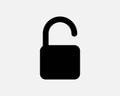 Unlock Icon. Open Security Secure Password Safe Safety Privacy Release Unlatched Sign Symbol Royalty Free Stock Photo