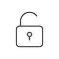 Unlock icon vector. Line access symbol.