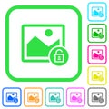 Unlock image vivid colored flat icons