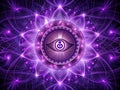 Unlock Inner Wisdom A Captivating Visual Meditation on the Ajna Third Eye Chakra Featuring a Spiraling Purple Animation Royalty Free Stock Photo