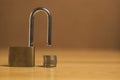 padlock and structured coins Royalty Free Stock Photo