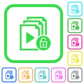 Unlock playlist vivid colored flat icons