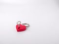 Unlock red love padlock with key Royalty Free Stock Photo