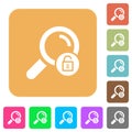Unlock search rounded square flat icons