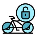 Unlock sharing bike icon vector flat Royalty Free Stock Photo