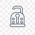 Unlock vector icon isolated on transparent background, linear Un