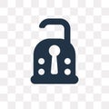 Unlock vector icon isolated on transparent background, Unlock t