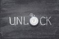 Unlock word watch Royalty Free Stock Photo