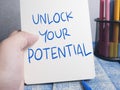 Unlock Your Potential, Motivational Inspirational Quotes Royalty Free Stock Photo