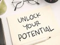 Unlock Your Potential, Motivational Inspirational Quotes Royalty Free Stock Photo