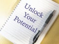 Unlock Your Potential, Motivational Inspirational Quotes Royalty Free Stock Photo