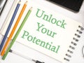 Unlock Your Potential, Motivational Inspirational Quotes Royalty Free Stock Photo