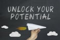 Unlock your potential. Open your mind design. Potential concept business concept. Royalty Free Stock Photo