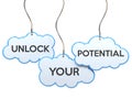 Unlock your potential on cloud banner Royalty Free Stock Photo