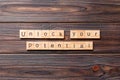 Unlock your potential word written on wood block. unlock your potential text on table, concept