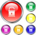 Unlocked Pad Lock Button Royalty Free Stock Photo