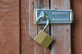 Unlocked Padlock on Door Royalty Free Stock Photo