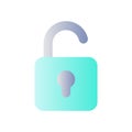 Unlocked padlock flat gradient color ui icon Royalty Free Stock Photo