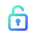 Unlocked padlock pixel perfect gradient linear ui icon