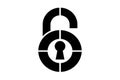 Unlocked Padlock Silhouette Vector â Security Access Icon for Privacy and Technology Design Royalty Free Stock Photo