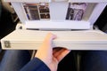 Unlocked white passenger airplane table